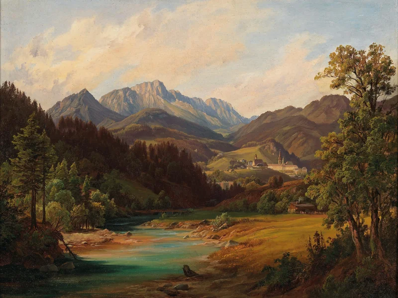 1811-Anton Schiffer - Paesaggio con monastero, 1844